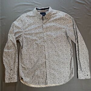 Denim & Flower White Shirt with Navy Micro Floral Print